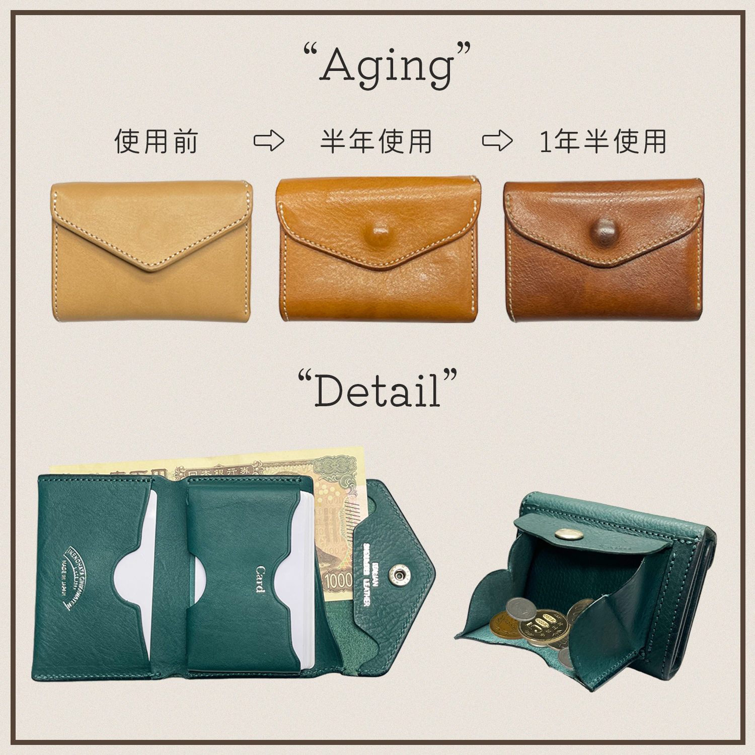 Cramp Italian Shrink Leather Compact Wallet [Limited Color] 