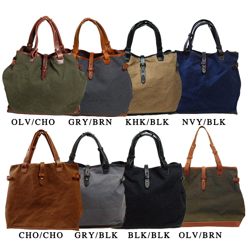 Cramp [Canvas x Oil Leather] Tote Bag [Cr-5004]