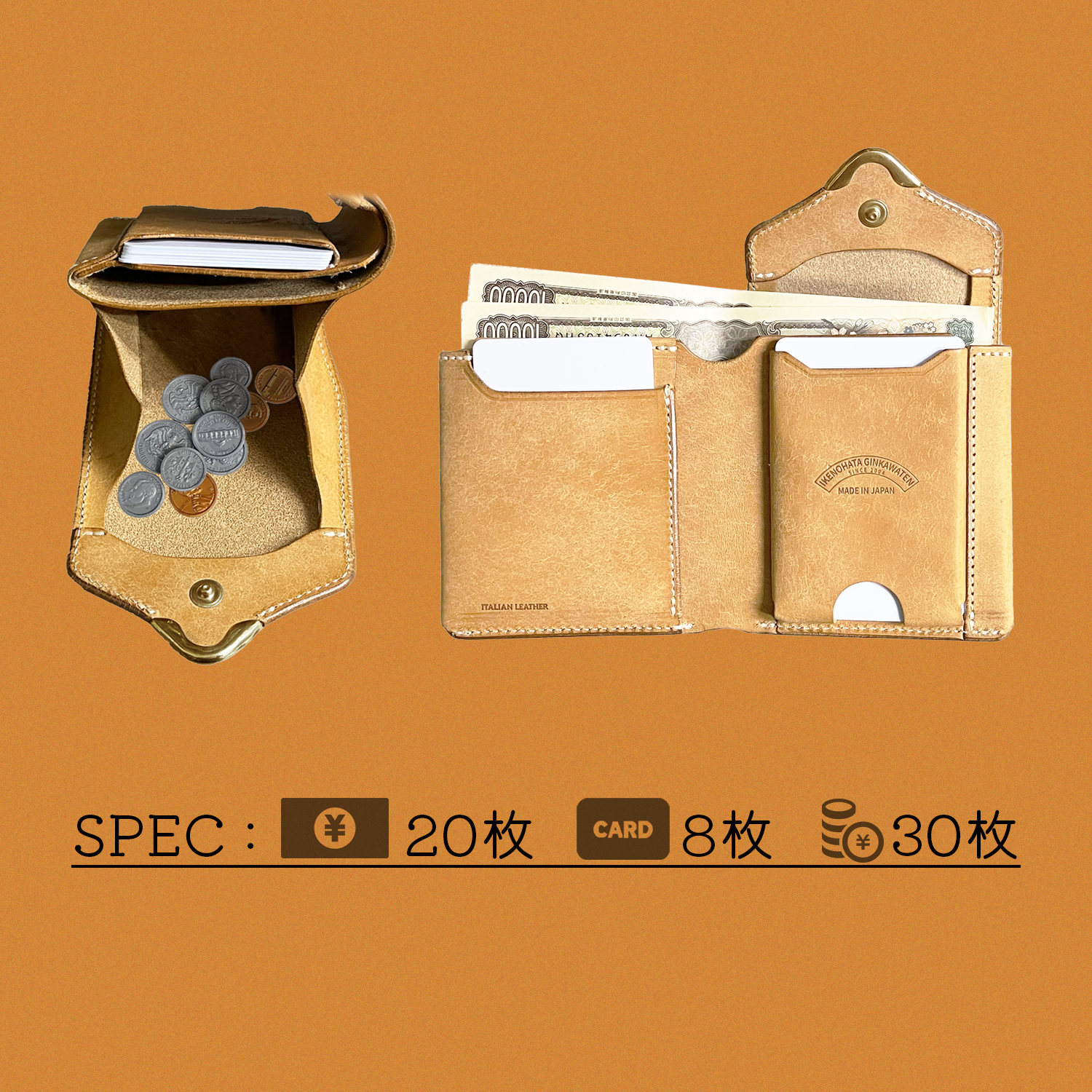 [Pre-order item] Cramp UK Bridle Leather Garcon Slim Wallet with Front Hardware [Limited Color]