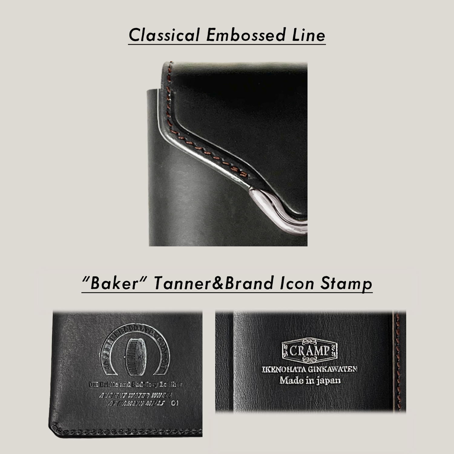 [Pre-order item] Cramp UK Bridle Leather Garcon Slim Wallet with Front Hardware [Limited Color]