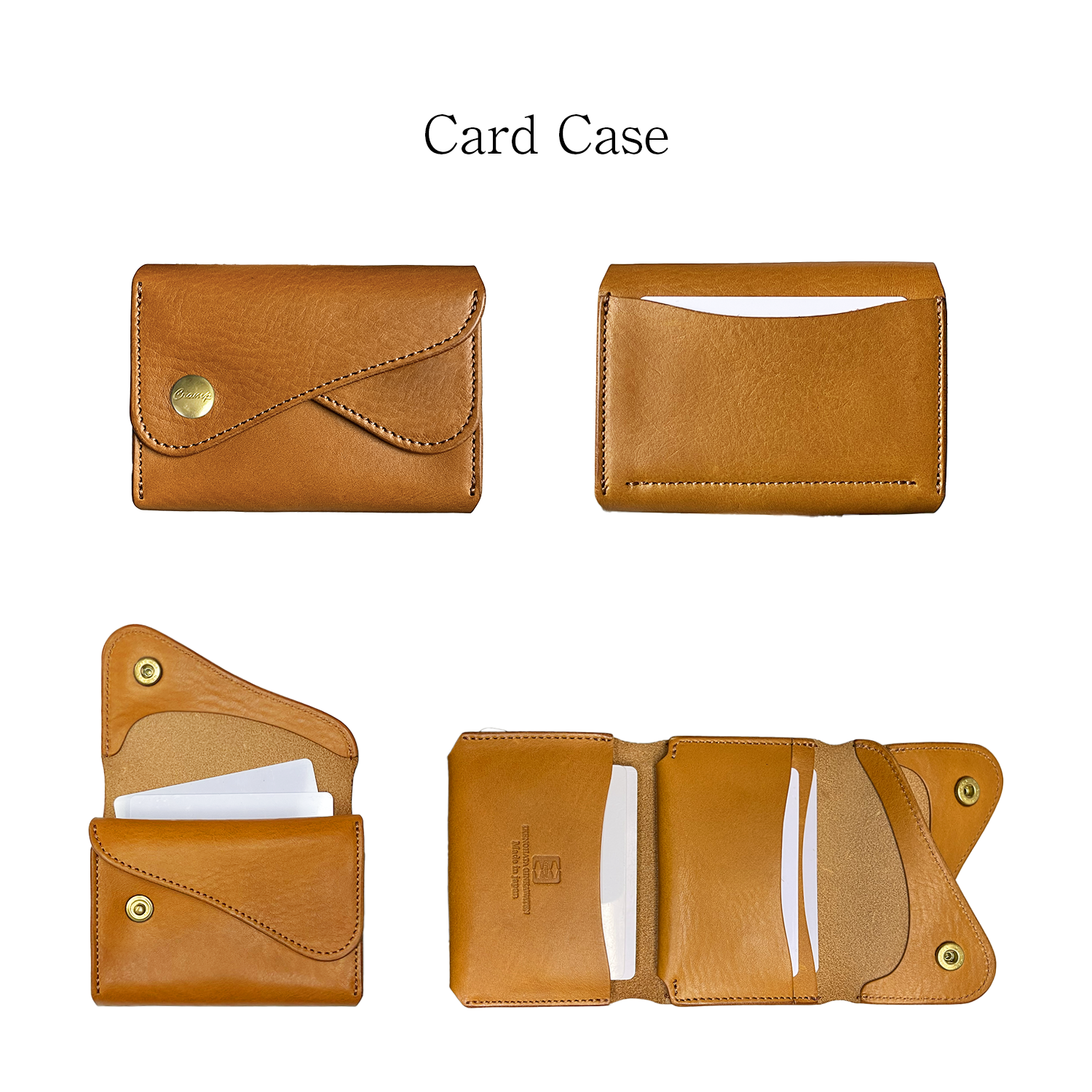 Cramp Italian Shrink Leather Double Flap Card Case