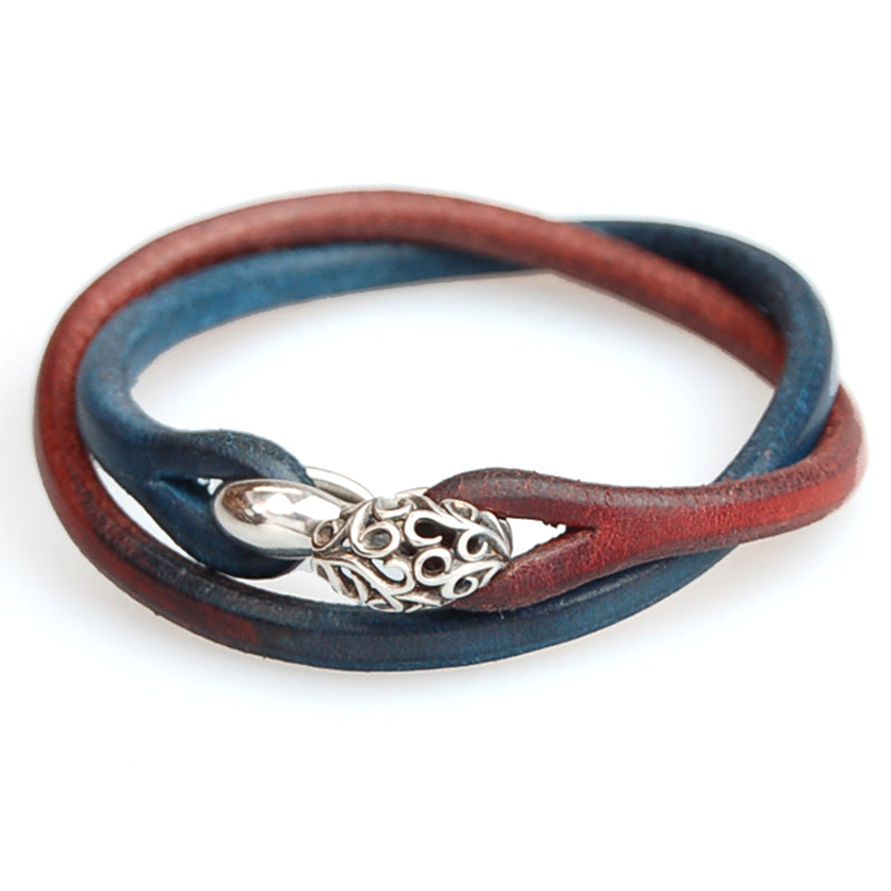 Cramp S-hook arabesque double-wrap bracelet [Cr-302W] 