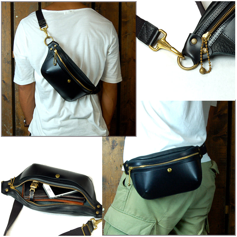 Cramp [Italian leather x oil leather] Pocket bag [Cr-5007] 