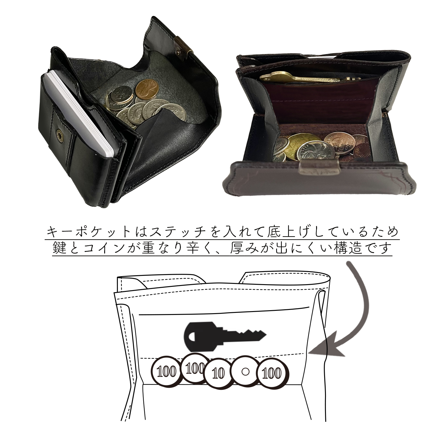 [Sold Out]Dual サドルプルアップ ギャルソンコンパクトウォレット[DCr-1050]