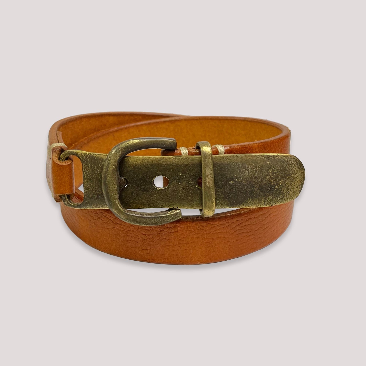 Haru Shrink Leather Three-Point Buckle Belt