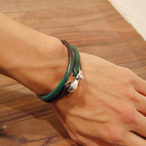 Lilac×Cramp Double Wrap Bracelet [Lc-314E Lone Cat Emerald]