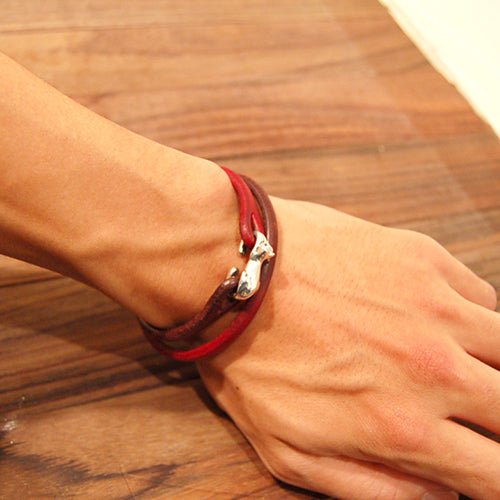 Lilac×Cramp Double Wrap Bracelet [Lc-314R One Cat Ruby]