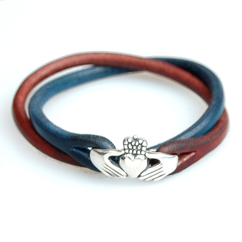 Lilac×Cramp Claddagh Leather Bracelet [Lc-320S]