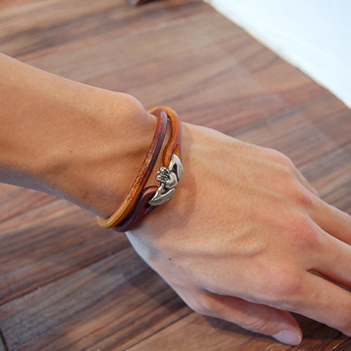 Lilac×Cramp Claddagh Leather Bracelet [Lc-320S]