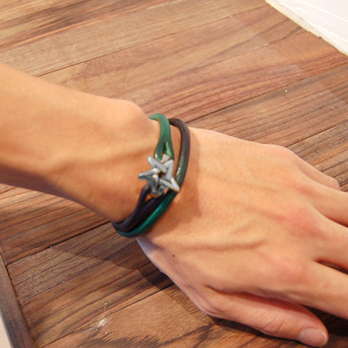 Lilac×Cramp Celtic Star Leather Bracelet [Lc-324S]