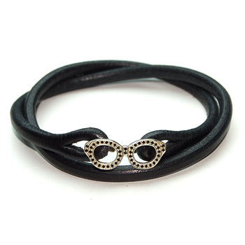 Lilac×Cramp Glasses Leather Bracelet [Lc-329PB]