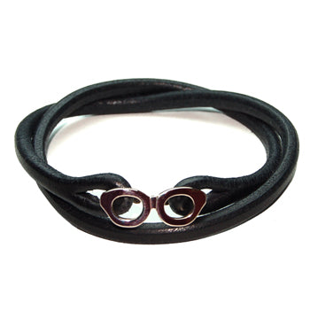 Lilac×Cramp Glasses Leather Bracelet [Lc-329P]