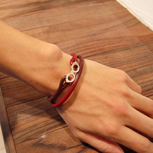 Lilac×Cramp Glasses Leather Bracelet [Lc-329P]